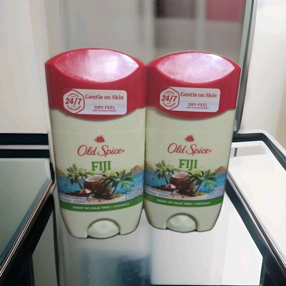 Lot of 2 Old Spice 2.6 Oz Fiji Palm Tree Antiperspirant Deodorant Exp 2027 - Picture 1 of 3